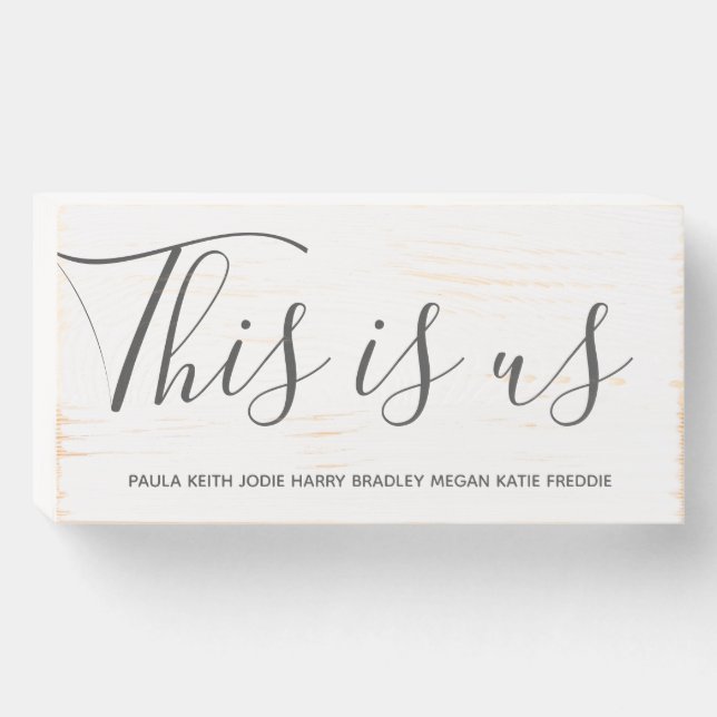 Personalized Family This Is Us Wooden Box Sign (Front Horizontal)