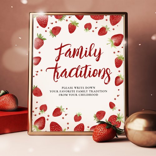 Personalized Family Traditions Strawberry Signs