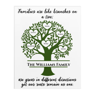Personalized Family Tree Acrylic Wall Art