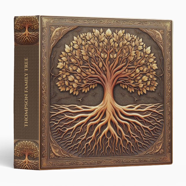 Personalized Family Tree Book 3-Ring Binder (Front/Spine)