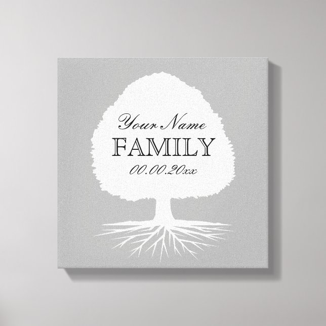 Personalized family tree canvas art illustration (Front)