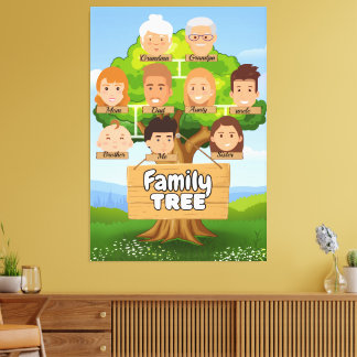 Personalized family tree canvas print