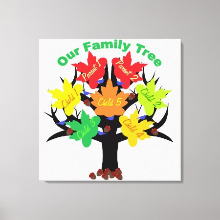 Personalized Family Tree (family Of 7) Canvas