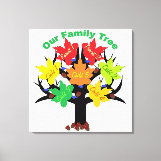 Personalized Family Tree (Family of 7) Canvas (Front)