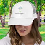 Personalized Family Tree Family Reunion Trucker Hat<br><div class="desc">This unique Family Reunion Trucker Hat is decorated with a watercolor family tree and stylish script typography. 
Easily customizable. 
As we create our artwork you won't find this exact image from other designers.
Original Watercolor © Michele Davies.</div>