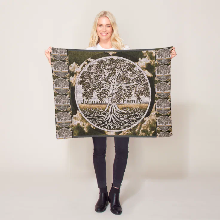 Personalized Family Tree Fleece Blanket Zazzle