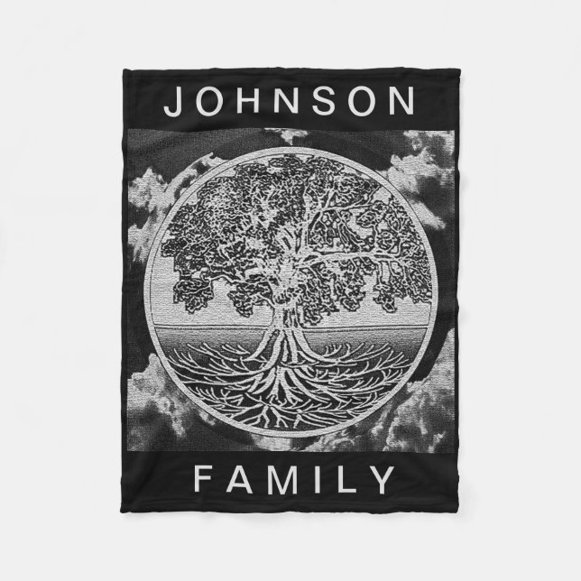 Personalized Family Tree Fleece Blanket (Front)