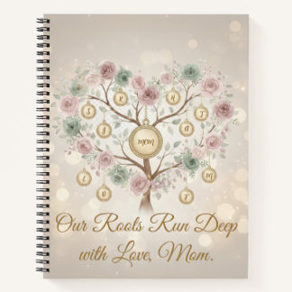 Personalized Family Tree Floral Notebook