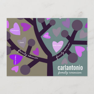 Personalized Family Tree & Hearts Family Reunion Invitation