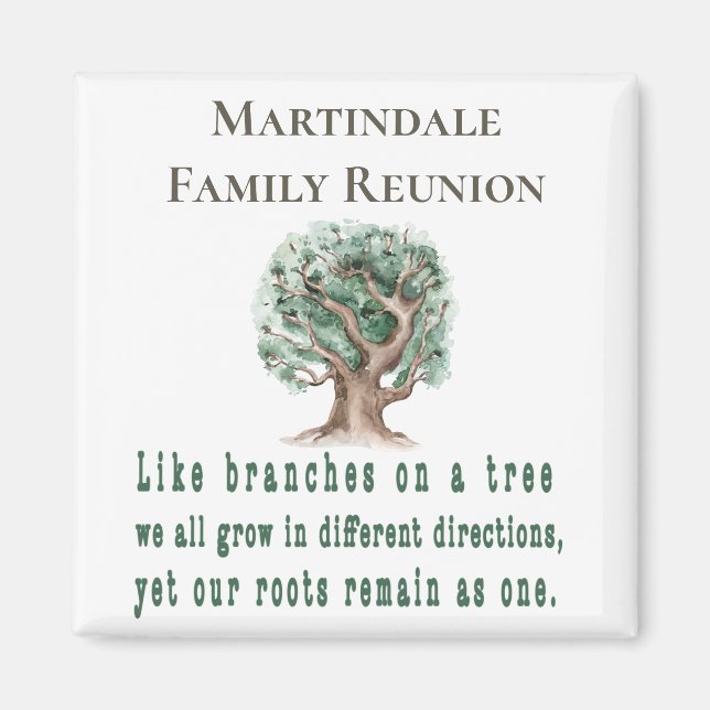 Personalized Family Tree Reunion Magnet (Front)