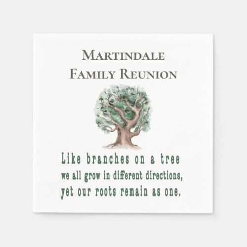 Personalized Family Tree Reunion Napkins
