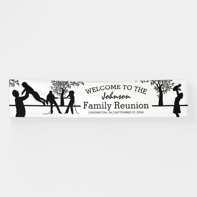 Personalized Family Tree Reunion Party Banner (Horizontal)