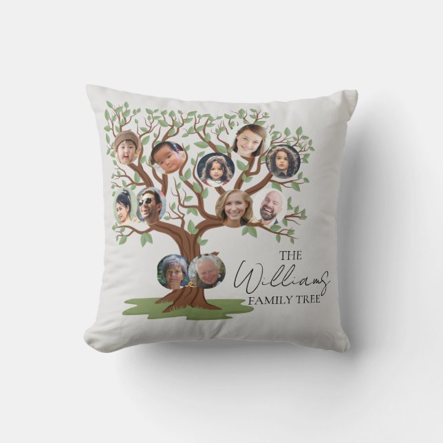 Personalized Family Tree Throw Pillow. Throw Pillow (Front)