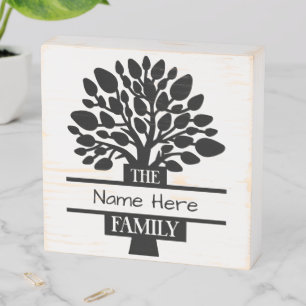 Personalized Family Tree Wooden Box Sign