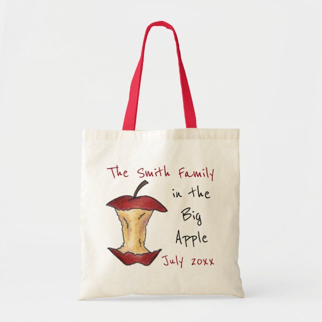 Personalized Family Trip Big Apple NYC Tote Bag (Front)
