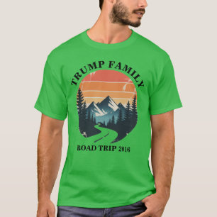 Personalized Family Trip Retro Mountain Sun T-Shirt