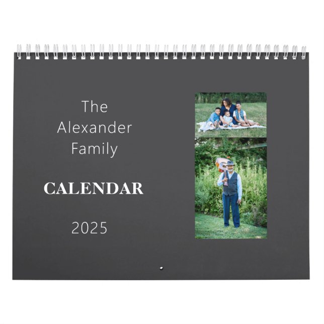 Personalized Family  Two Images per page Calendar (Cover)