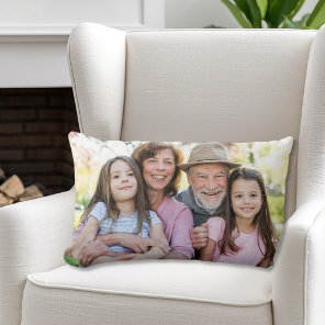 Personalized Family Two Photo Lumbar Pillow