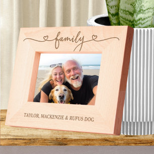 Personalized Family Typography With Love Hearts  Engraved Frames