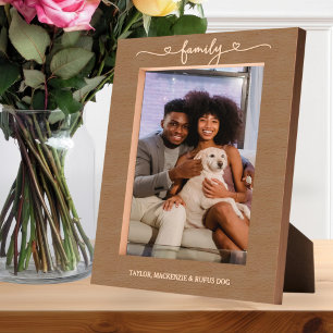 Personalized Family Typography With Love Hearts  Engraved Frames