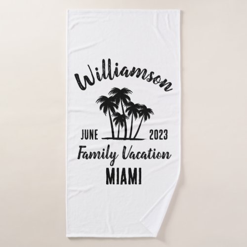 Personalized family vacation bath towel set