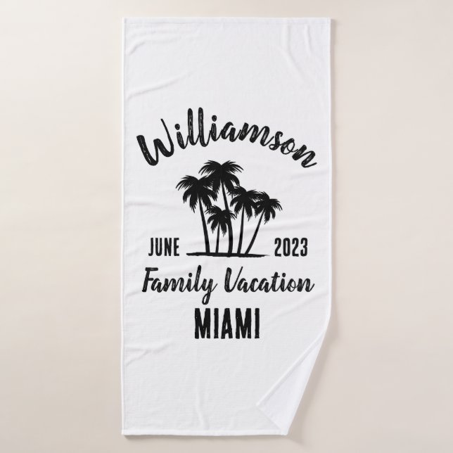 Personalized family vacation bath towel set (Bath Towel)