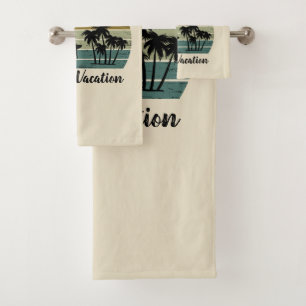 Personalized family vacation bath towel set