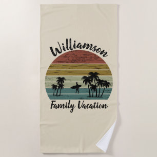 Personalized family vacation beach towel