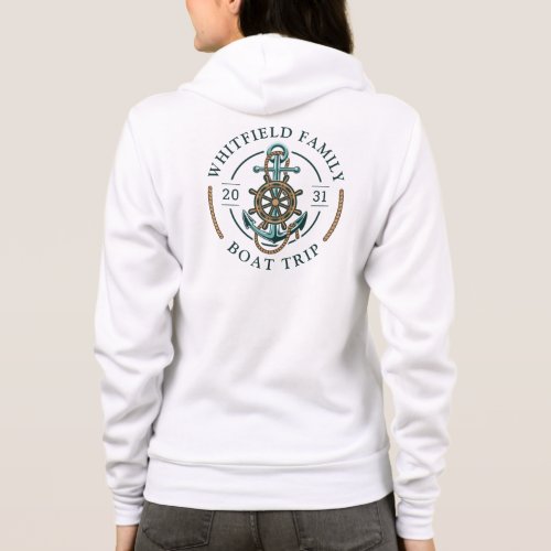 Personalized Family Vacation Boat Trip Nautical Hoodie