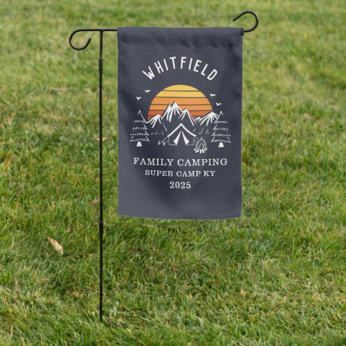 Personalized Family Vacation Camping Matching Garden Flag