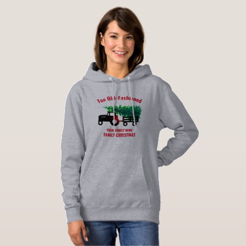 Personalized Family vacation Christmas tree truck Hoodie