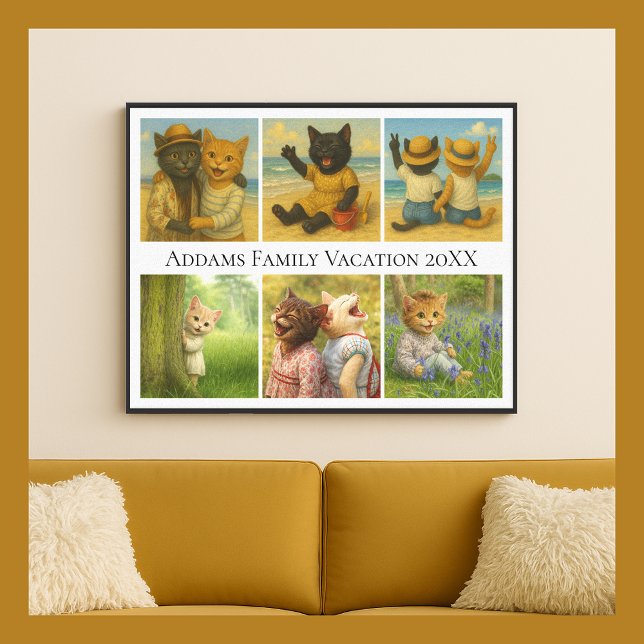 Personalized Family Vacation Collage Template Canvas Print (Creator Uploaded)