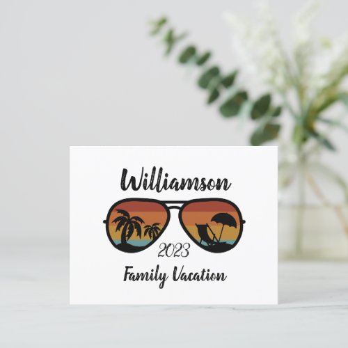 Personalized family vacation holiday postcard
