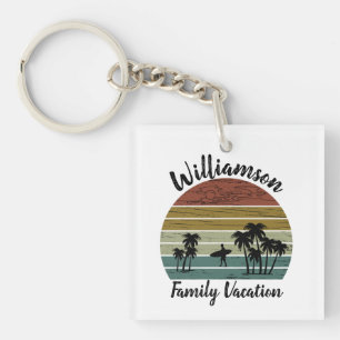 Personalized family vacation keychain