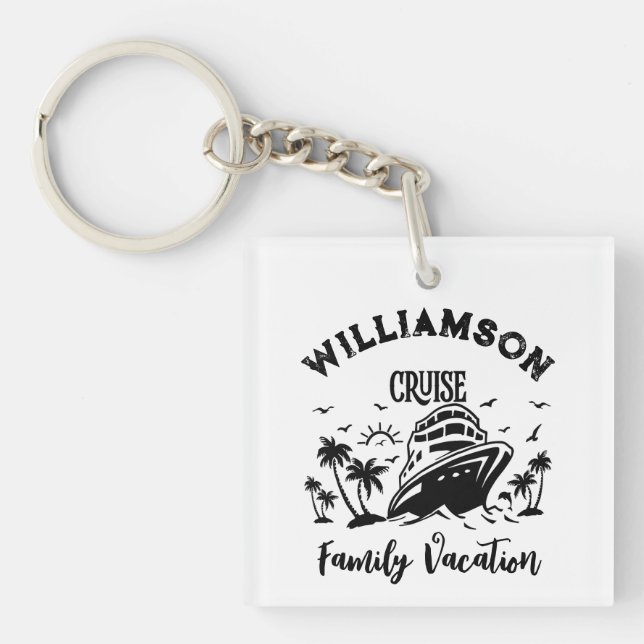 Personalized family vacation keychain (Front)