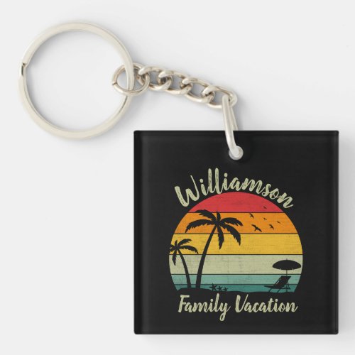 Personalized family vacation keychain