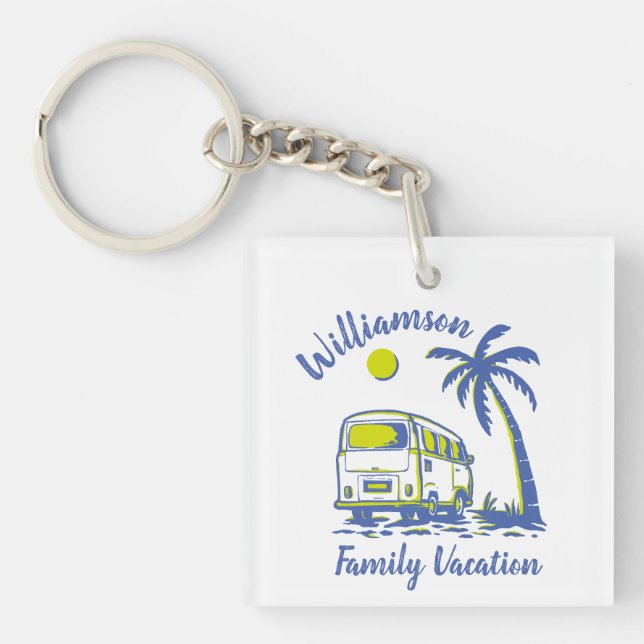Personalized family vacation keychain (Front)
