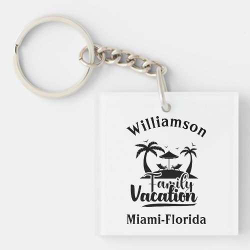 Personalized family vacation keychain