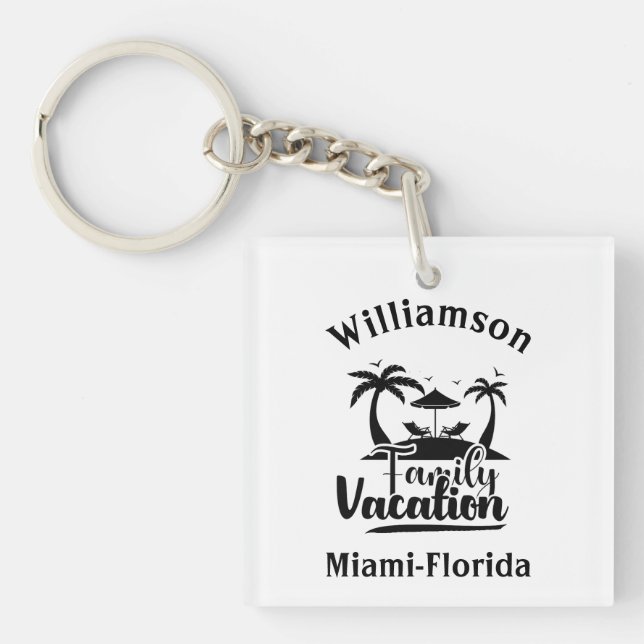 Personalized family vacation keychain (Front)