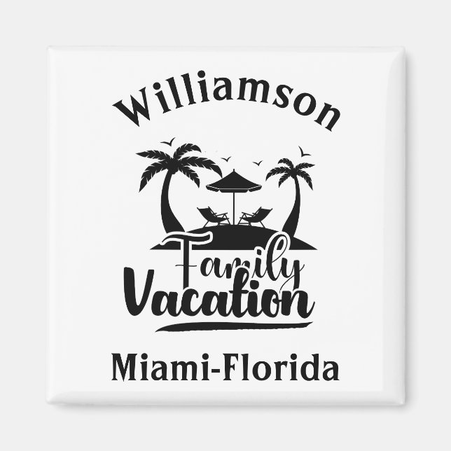 Personalized family vacation magnet (Front)