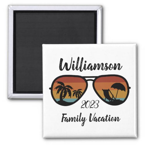 Personalized family vacation magnet