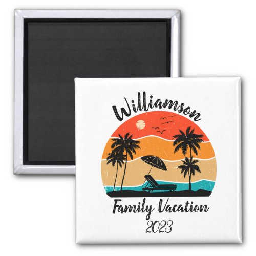 Personalized family vacation magnet
