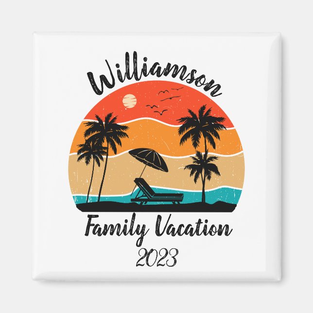 Personalized family vacation magnet (Front)