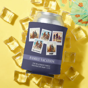 Personalized Family Vacation Modern Snapshot Style Can Cooler