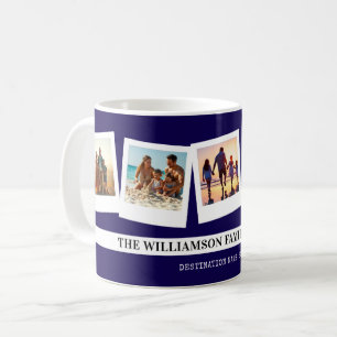 Personalized Family Vacation Modern Snapshot Style Coffee Mug