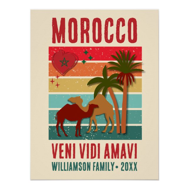 Personalized Family Vacation MOROCCO Glossy  Poster (Front)