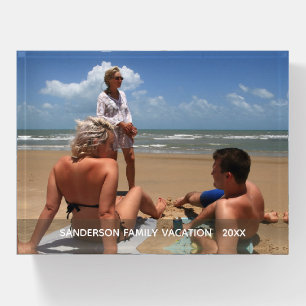 Personalized Family Vacation Photo Paperweight