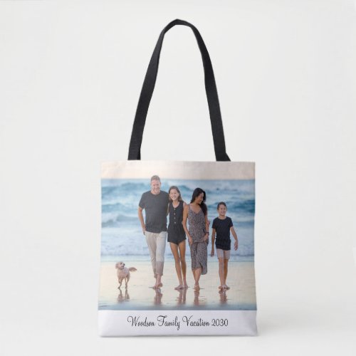 Personalized Family Vacation Photo Tote Bag