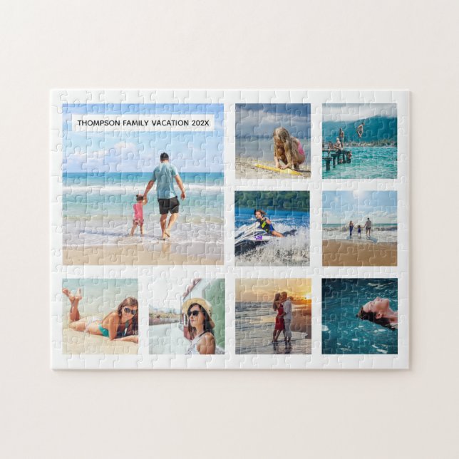 Personalized Family Vacation Photos Jigsaw Puzzle (Horizontal)