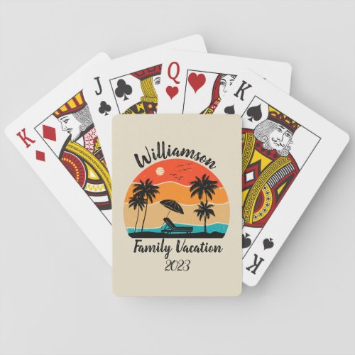 Personalized family vacation playing cards